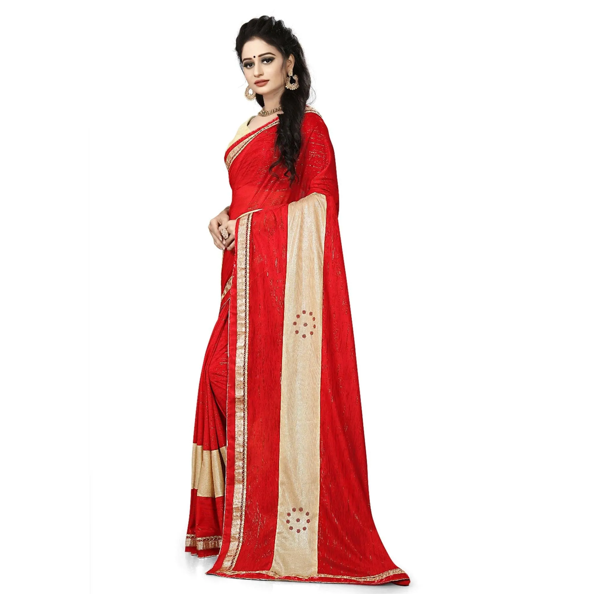 Attractive Red Colored Party Wear Art Silk Saree
