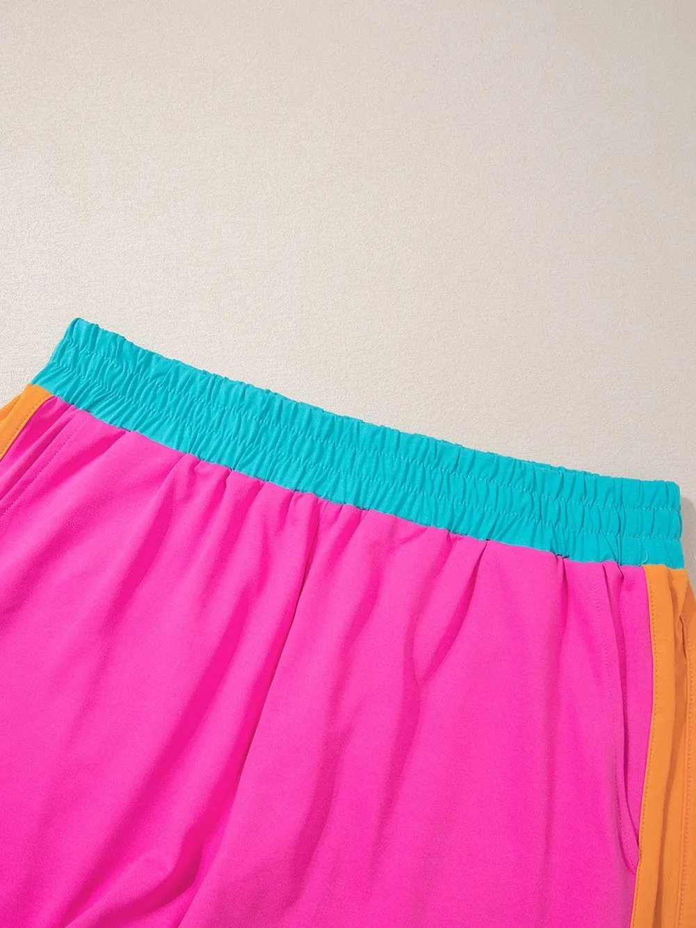 Bright Pink Casual Two-Piece Set