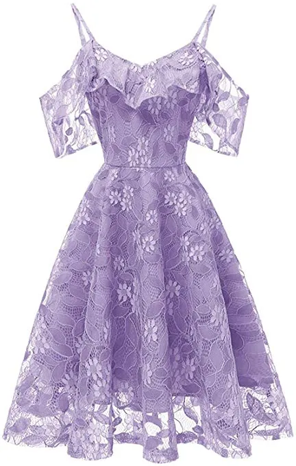 TastyHottie - Off Shoulder Floral Lace Dress A-Line Cocktail Party Swing Dress
