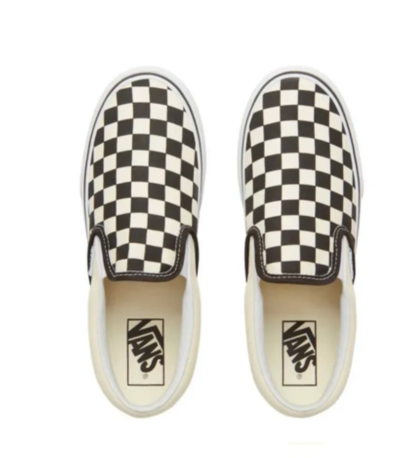 VANS- CLASSIC SLIP ON- PLATFORM- CHECKERBOARD - WHITE/BLACK